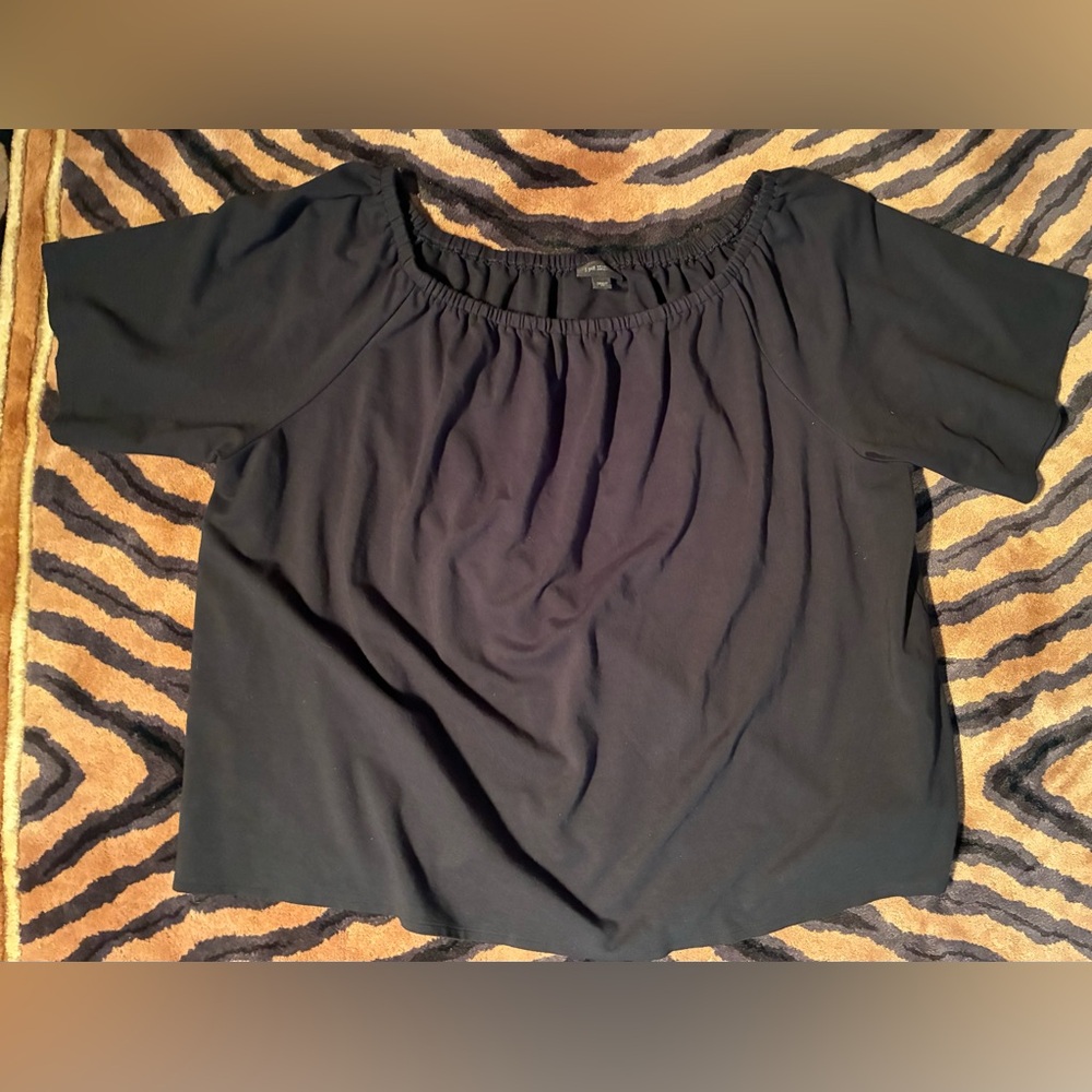 J.Jill Off-the-shoulder Black Blouse from the Wearever Collection